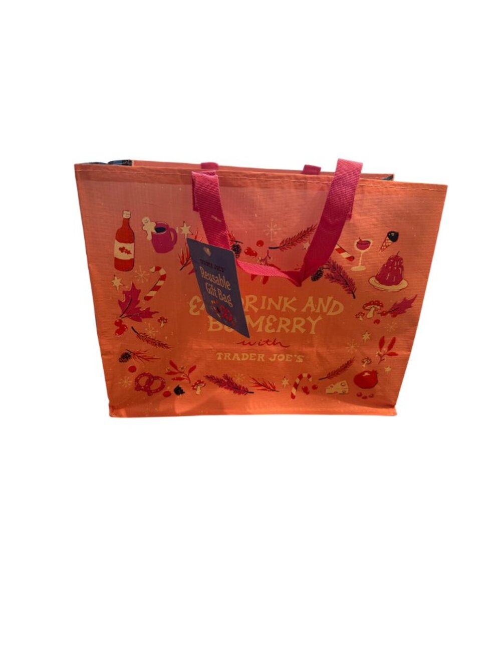 Trader Joe’s Reusable‎ Tote Bag Bundle Set of 3 Holiday Christmas Grocery Bags - Picture 3 of 5